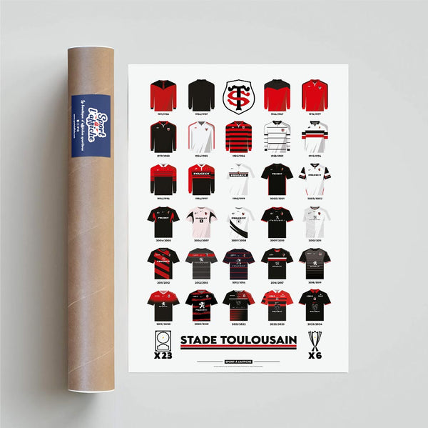 Affiche Stade Toulousain - Maillots Historiques