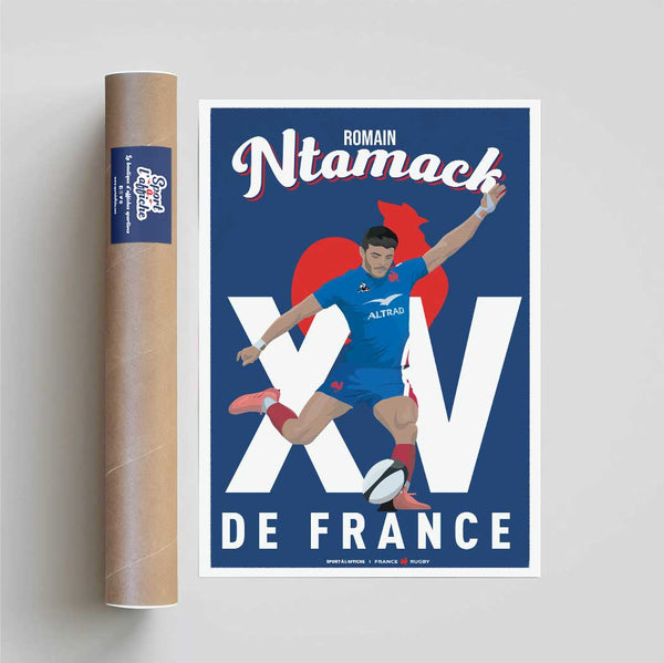 Affiche XV de France - Romain Ntamack