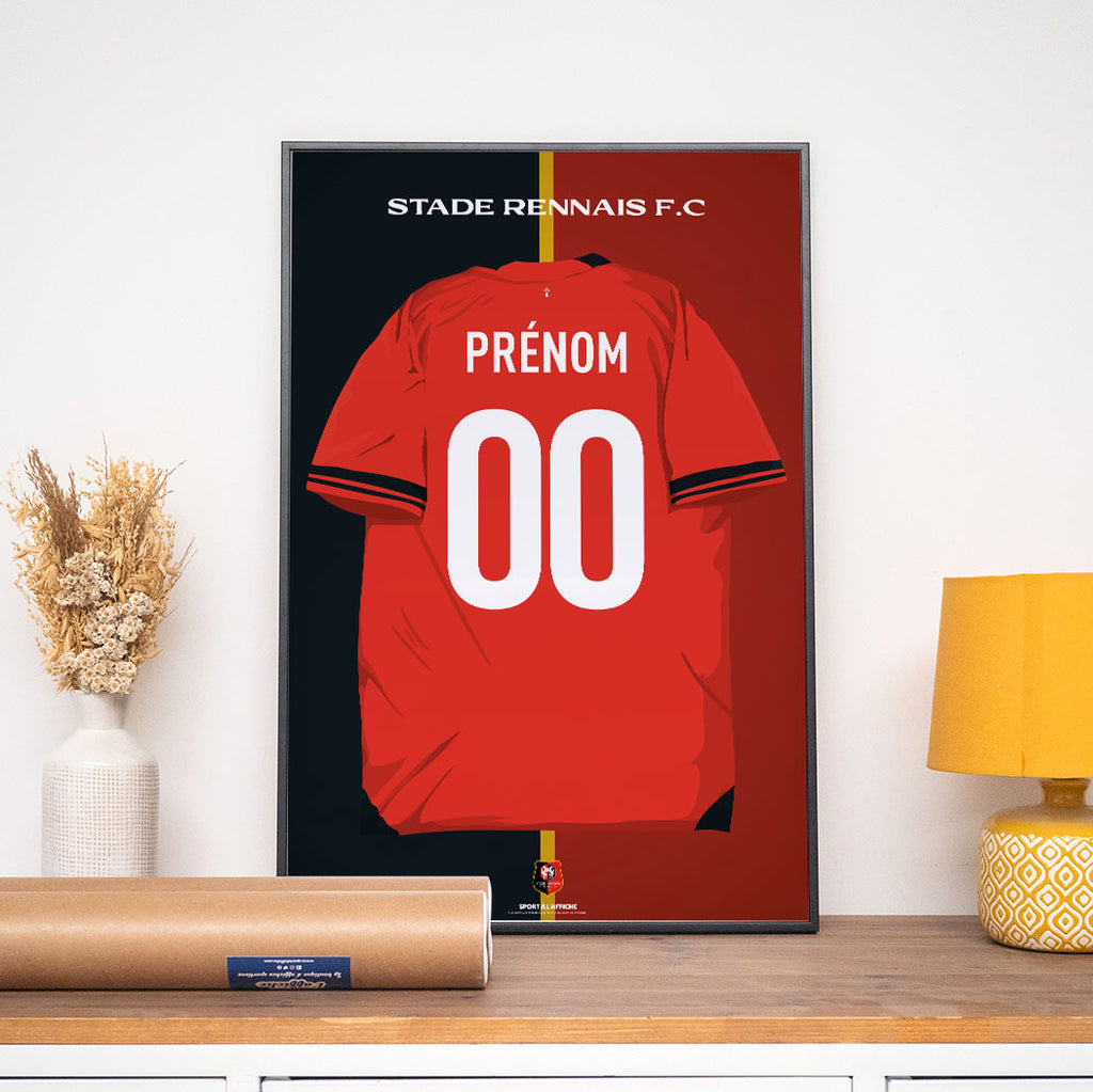 Affiche Stade Rennais F.C. - Maillot Personnalisé