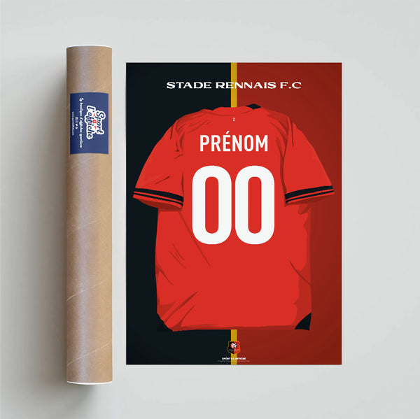 Affiche Stade Rennais F.C. - Maillot Personnalisé