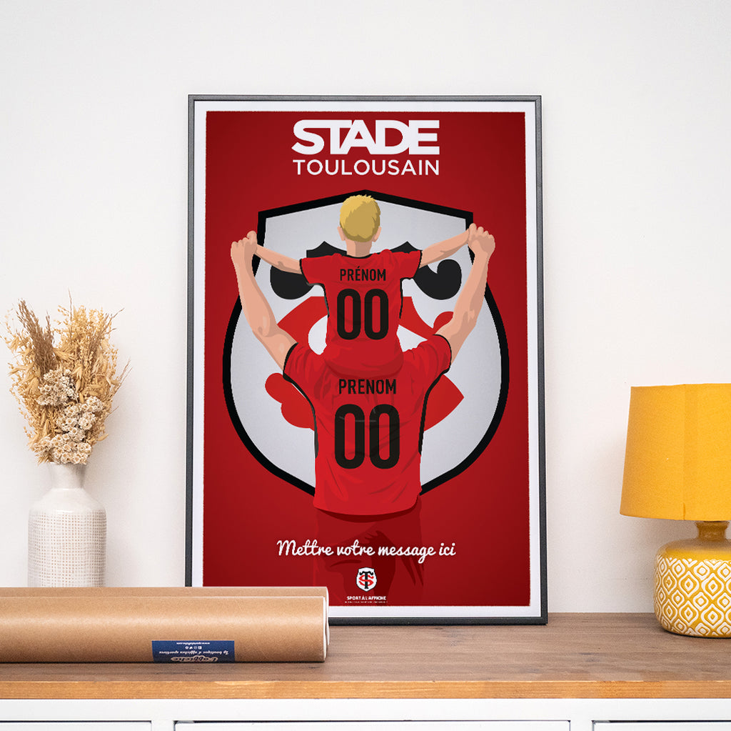 Affiche Stade Toulousain - Père et Enfant Personnalisé