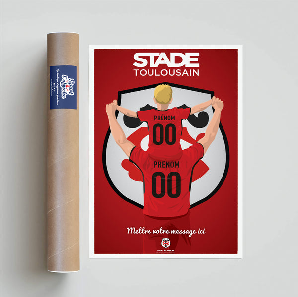 Affiche Stade Toulousain - Père et Enfant Personnalisé