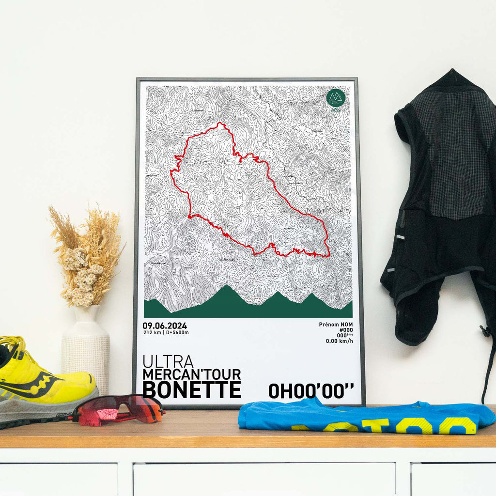 Affiche Cyclisme - Affiche Mercan'Tour Ultra Bonette 212km Personnalisée