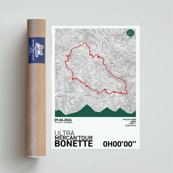 Affiche Cyclisme - Affiche Mercan'Tour Ultra Bonette 212km Personnalisée