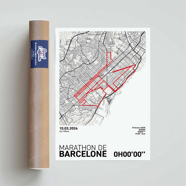 Affiche Running - Marathon de Barcelone