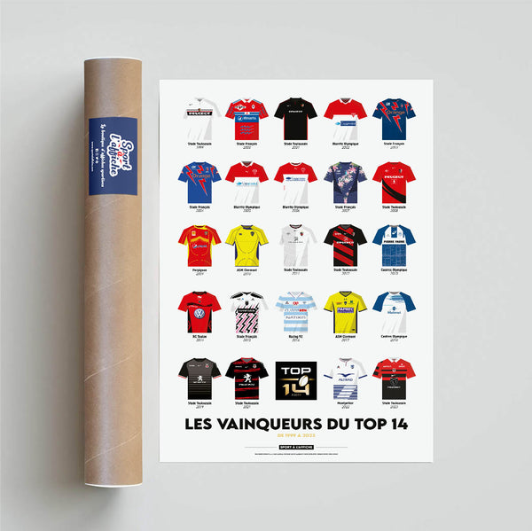 Affiche Rugby - Palmarès Top 14