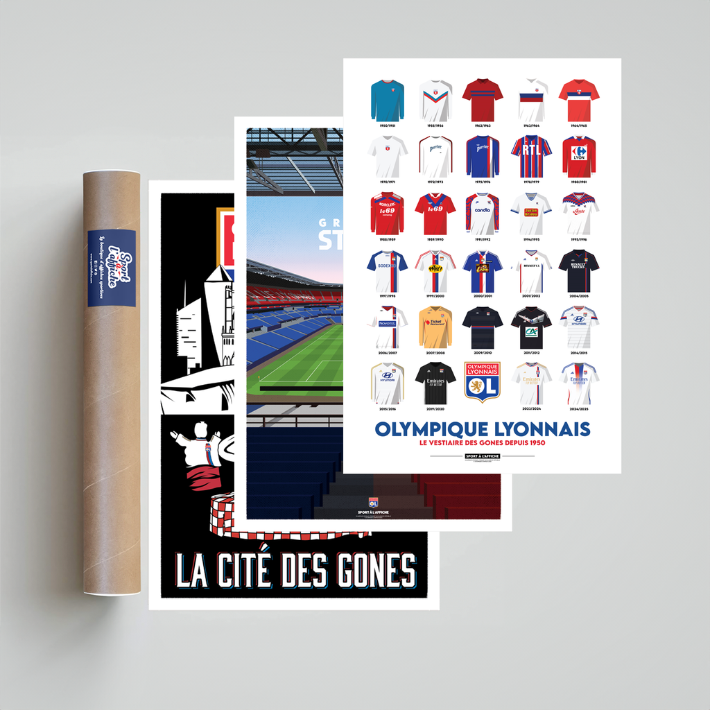 Pack 3 Affiches Olympique Lyonnais