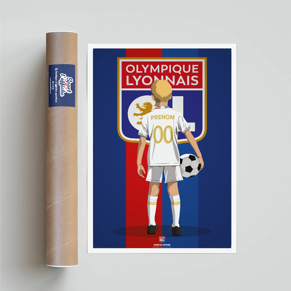 Affiche Olympique Lyonnais - Enfant Personnalisé