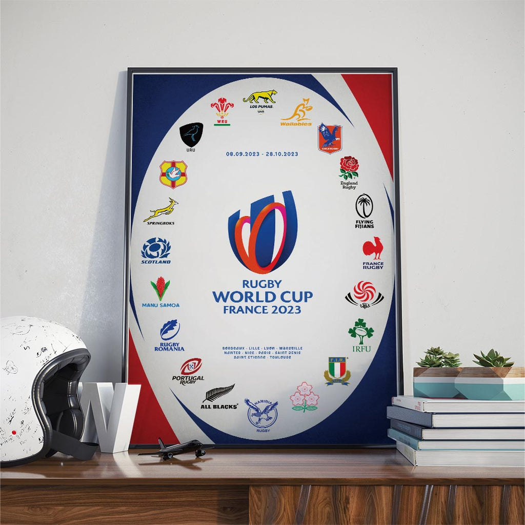 Affiche Coupe du Monde de Rugby 2023 - 20 Nations - Ovalie