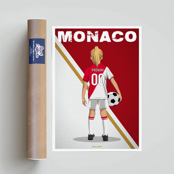 Affiche Foot Monaco - Enfant Personnalisé