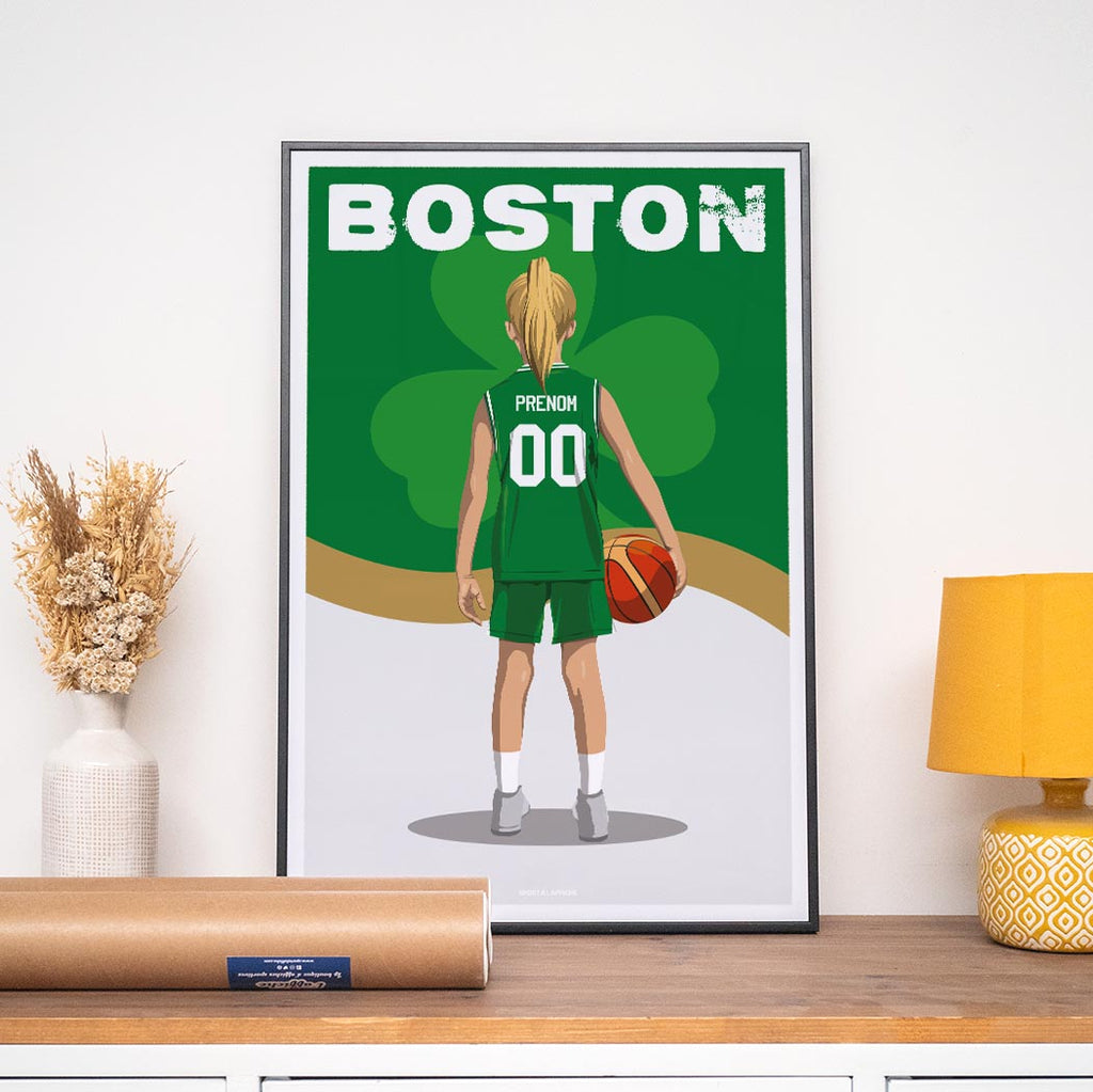 Affiche Basket Boston - Enfant Personnalisé