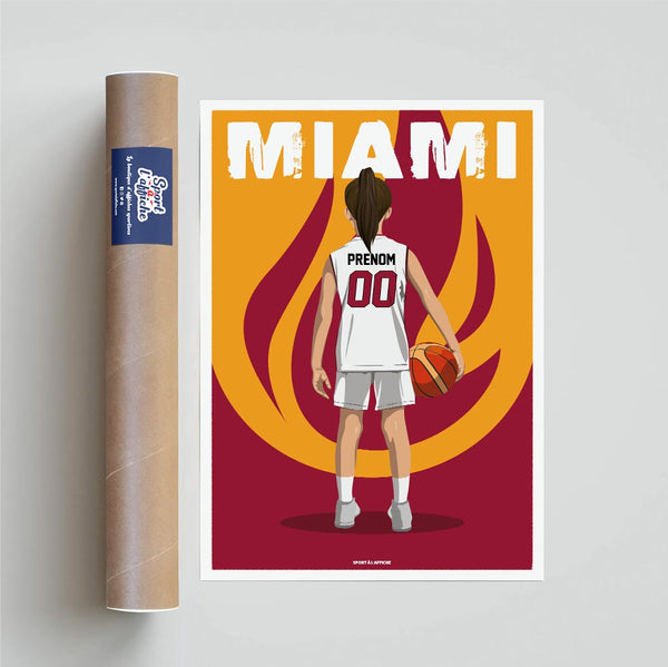 Affiche Basket Miami - Enfant Personnalisé