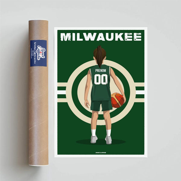 Affiche Basket Milwaukee - Enfant Personnalisé