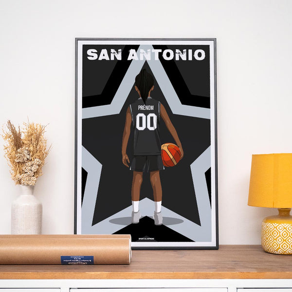 Affiche Basket San Antonio - Enfant Personnalisé