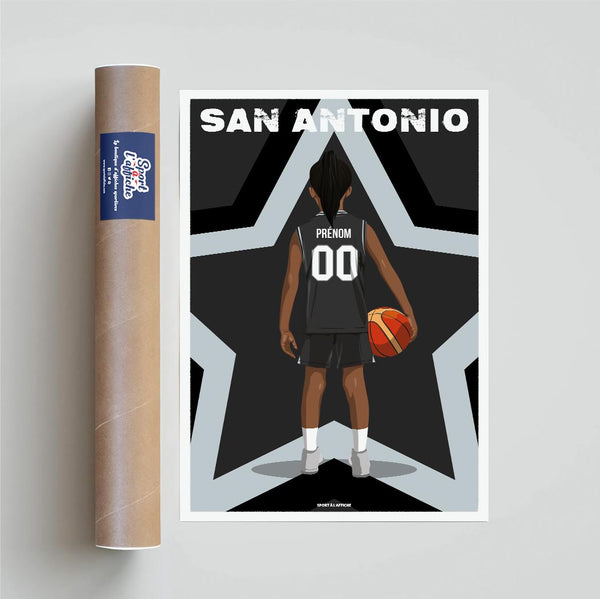 Affiche Basket San Antonio - Enfant Personnalisé