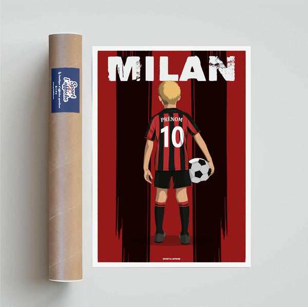 Affiche Foot Milan - Enfant Personnalisé