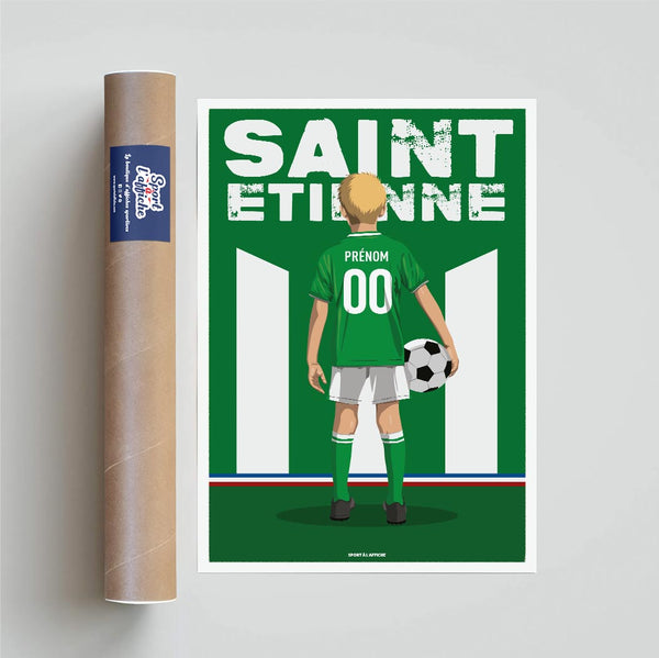 Affiche Foot Saint-Etienne - Enfant Personnalisé