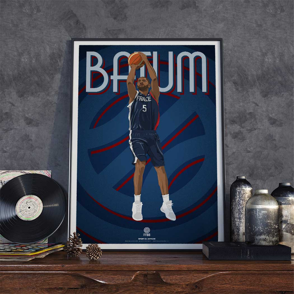 Affiche Team France Basket - Nicolas Batum