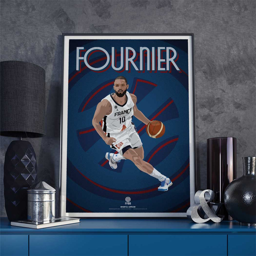 Affiche Team France Basket - Evan Fournier