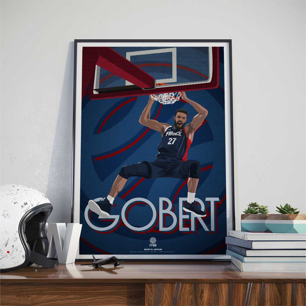 Affiche Team France Basket - Rudy Gobert