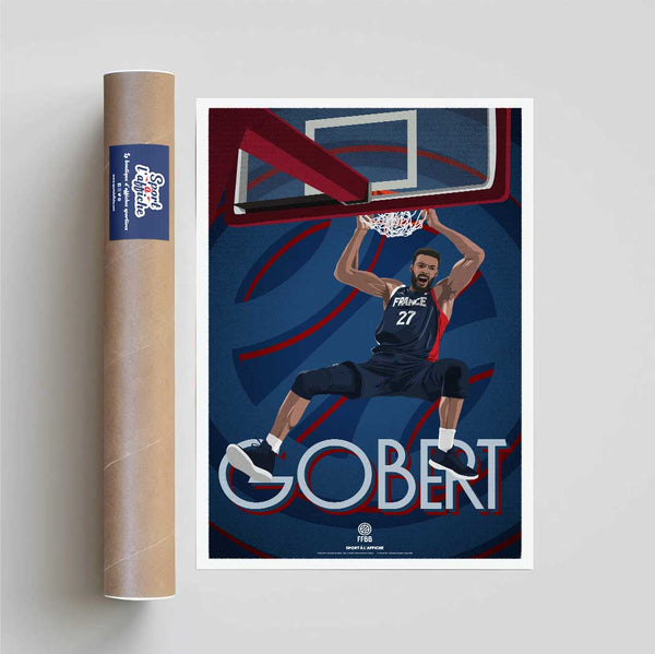 Affiche Team France Basket - Rudy Gobert