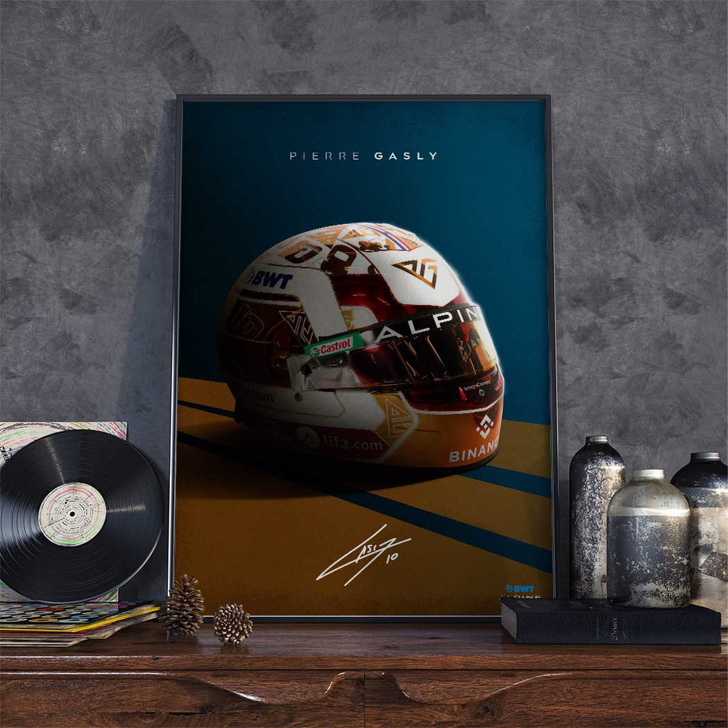 Affiche BWT Alpine F1 Team 2023 - Casque Pierre Gasly