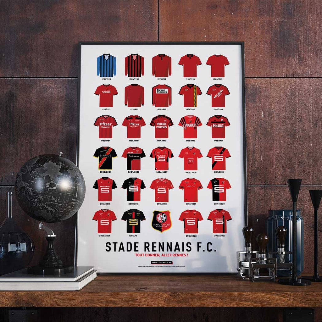 Affiche Stade Rennais F.C. - Maillots Historiques