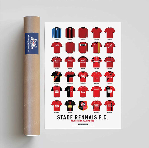 Affiche Stade Rennais F.C. - Maillots Historiques