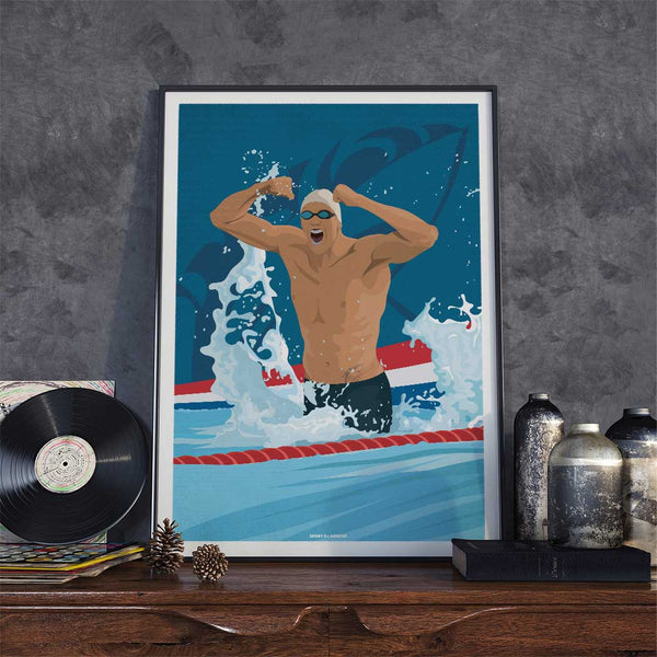 Affiche Natation - Alain Bernard