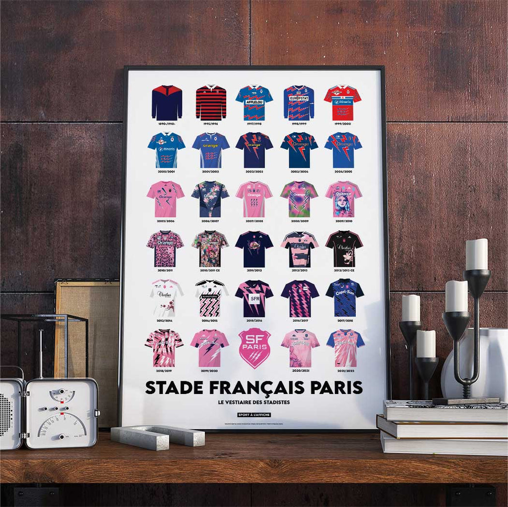 Affiche Stade Français Paris - Maillots Historiques