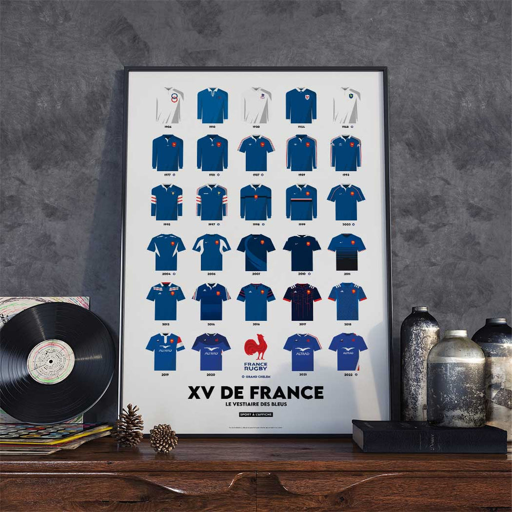 Affiche XV de France - Maillots Historiques Le Vestiaire des Bleus