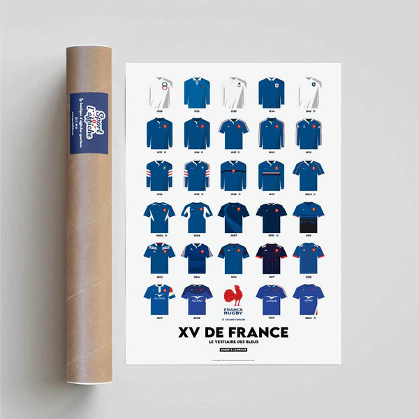 Affiche XV de France - Maillots Historiques Le Vestiaire des Bleus