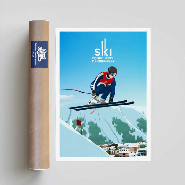 Affiche Courchevel-Méribel 2023 - Skieur Saut