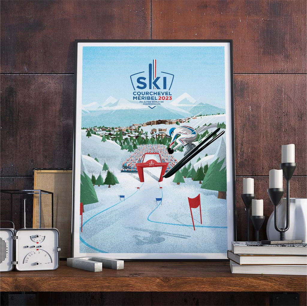 Affiche Courchevel-Méribel 2023 - Championnats du Monde de ski alpin 2023