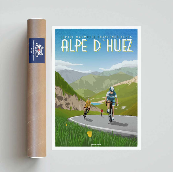 Affiche LEPAPE Marmotte Granfondo - Alpes 2022