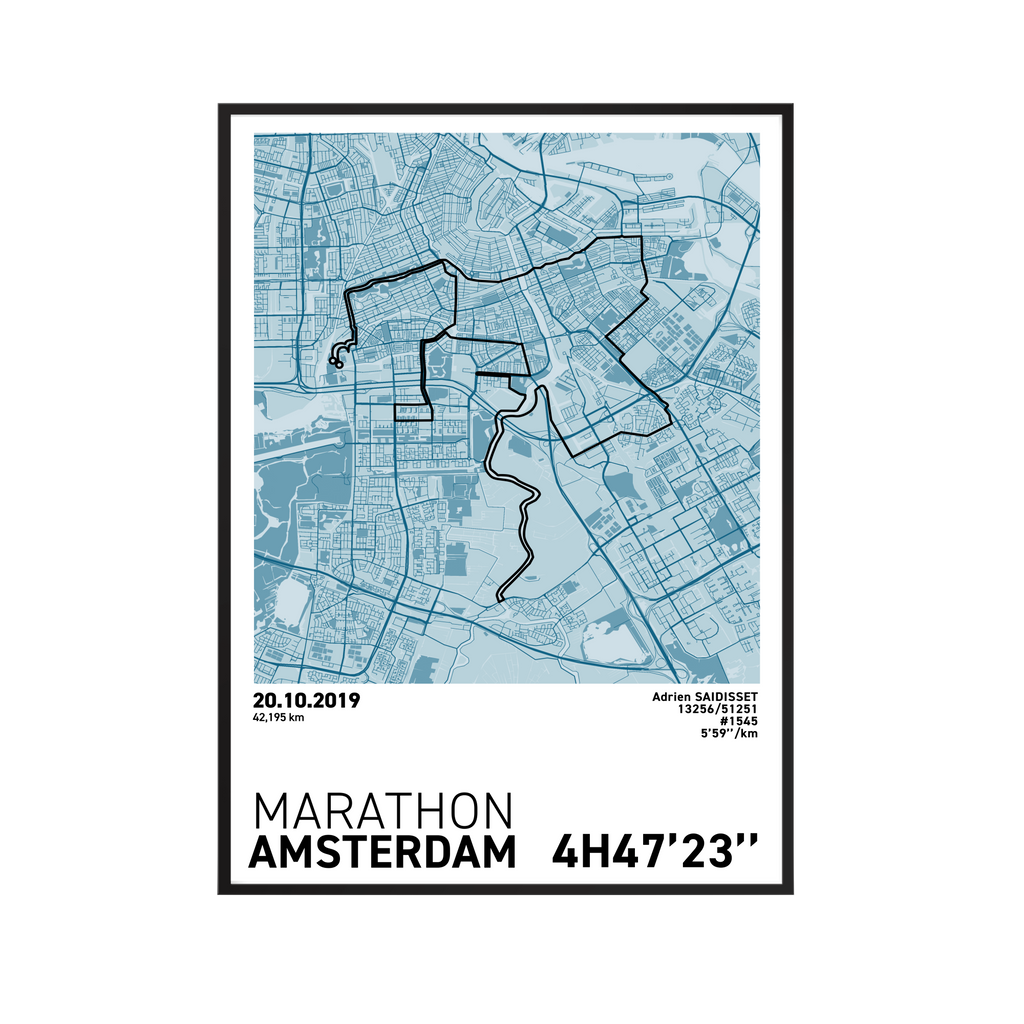 Affiche Running - Marathon d'Amsterdam