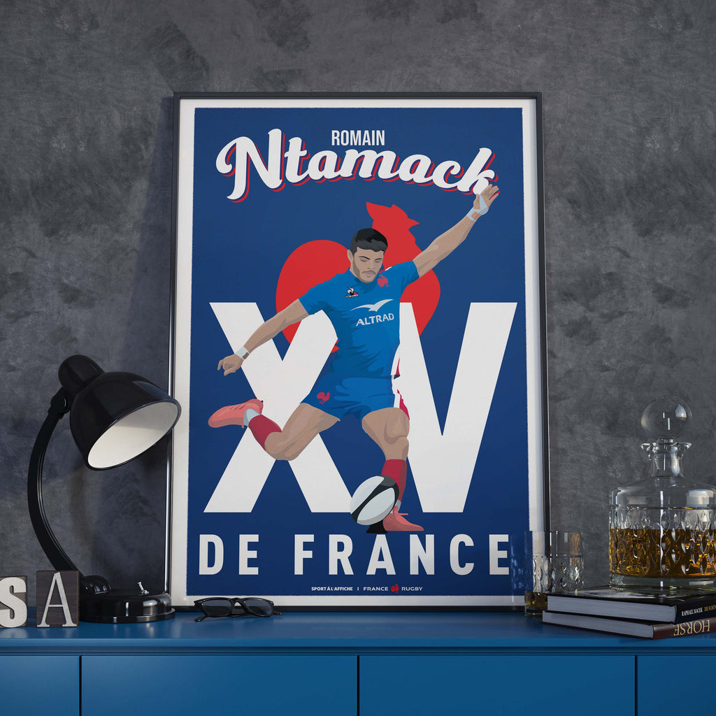 Affiche XV de France - Romain Ntamack