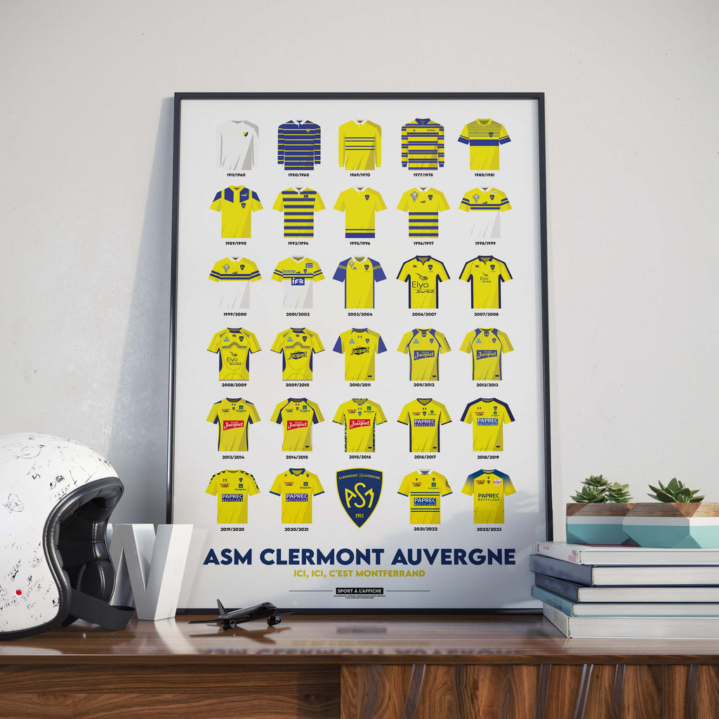 Affiche ASM Clermont Auvergne - Maillots Historiques