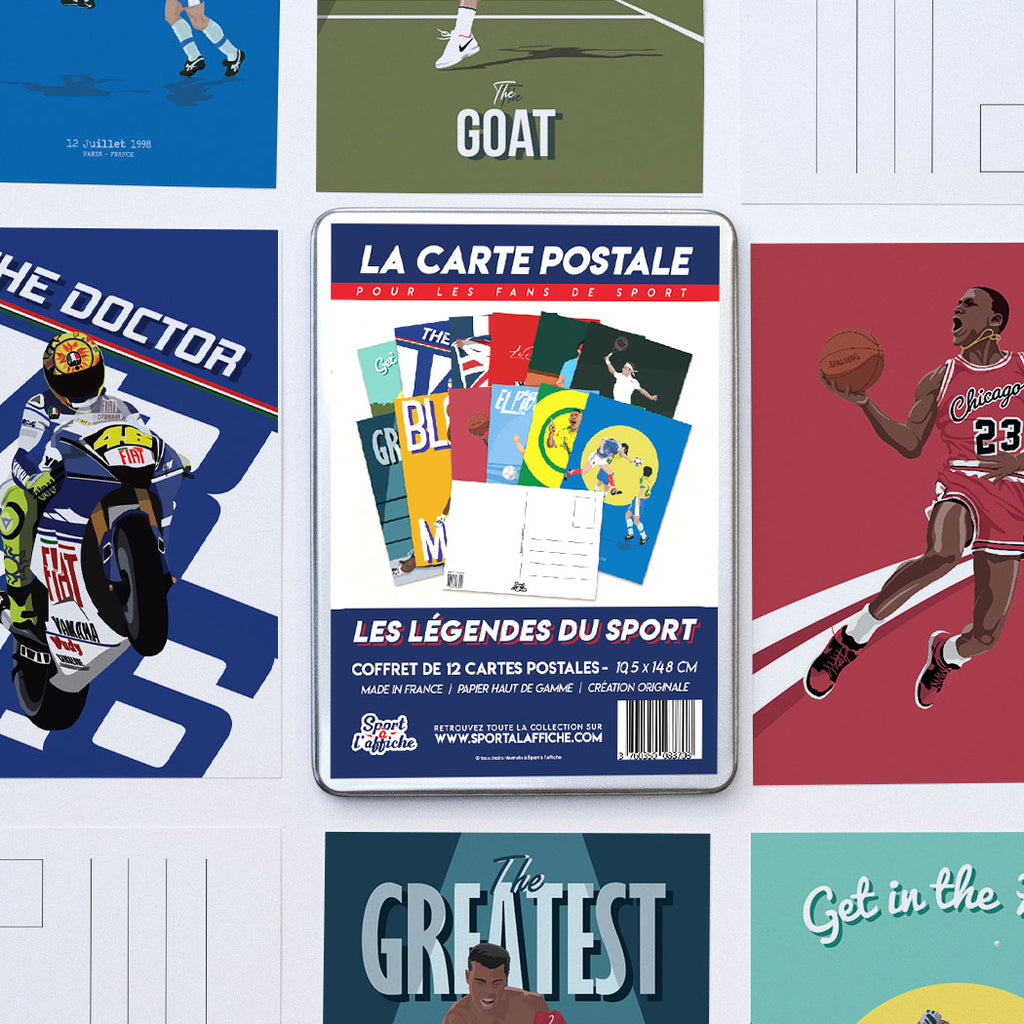 Coffret 12 Cartes Postales - Les Légendes du Sport