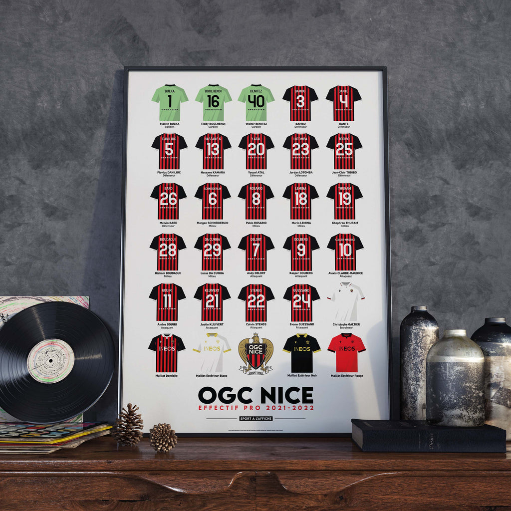 Affiche OGC NICE - Effectif Pro 2021-2022